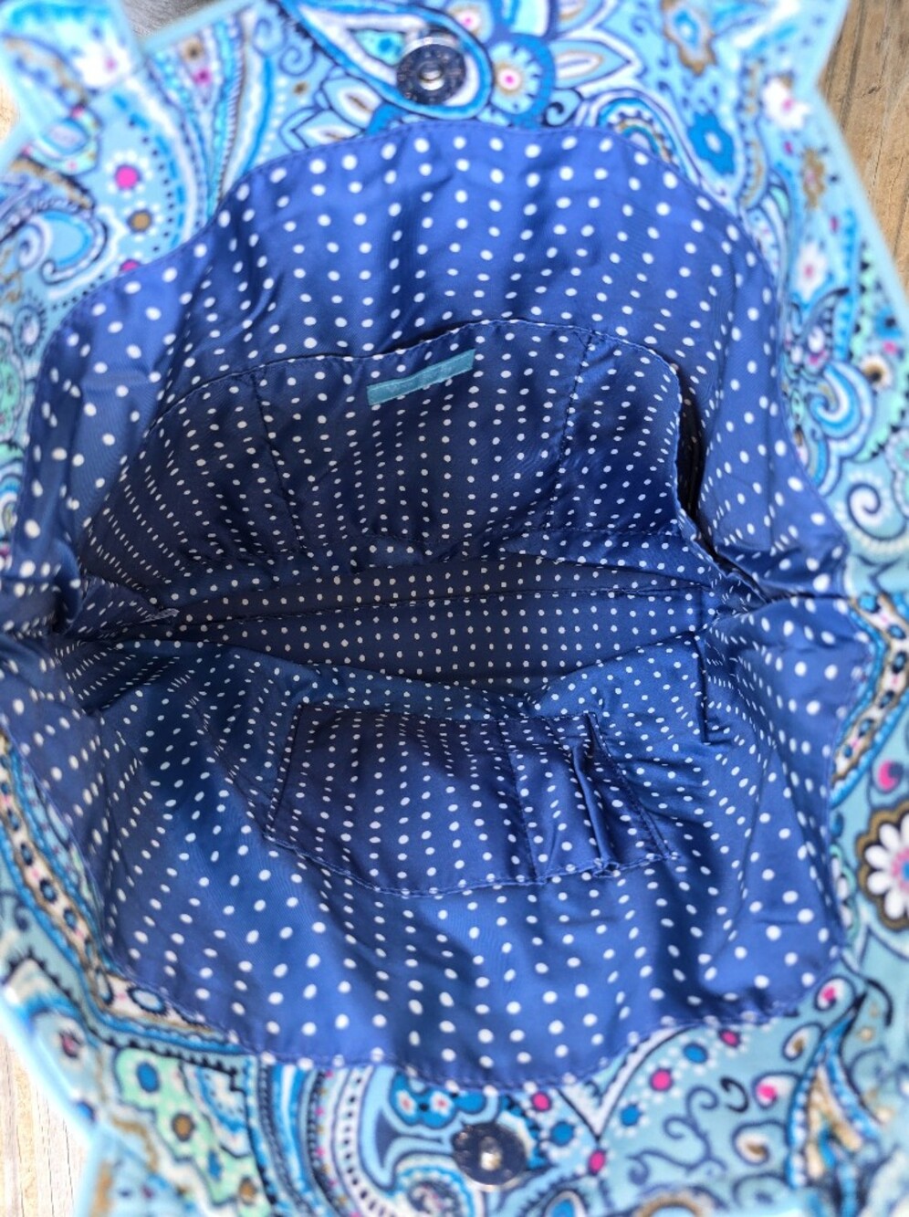 Vera Bradley retired "Daisy Dot Paisley" classic tote - Picture 6 of 11